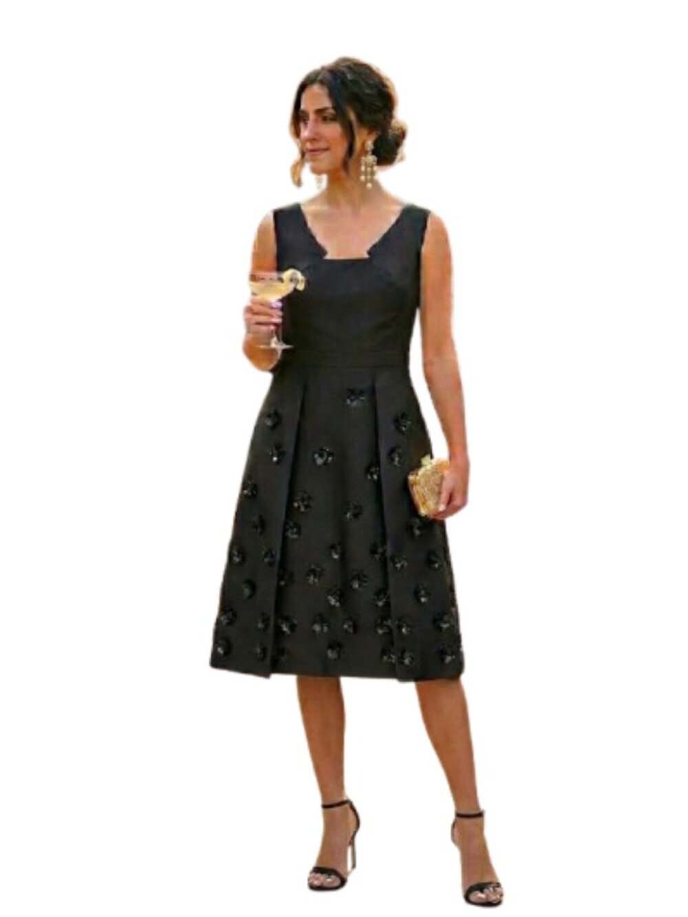Carlisle Black Embellished Midi Dress